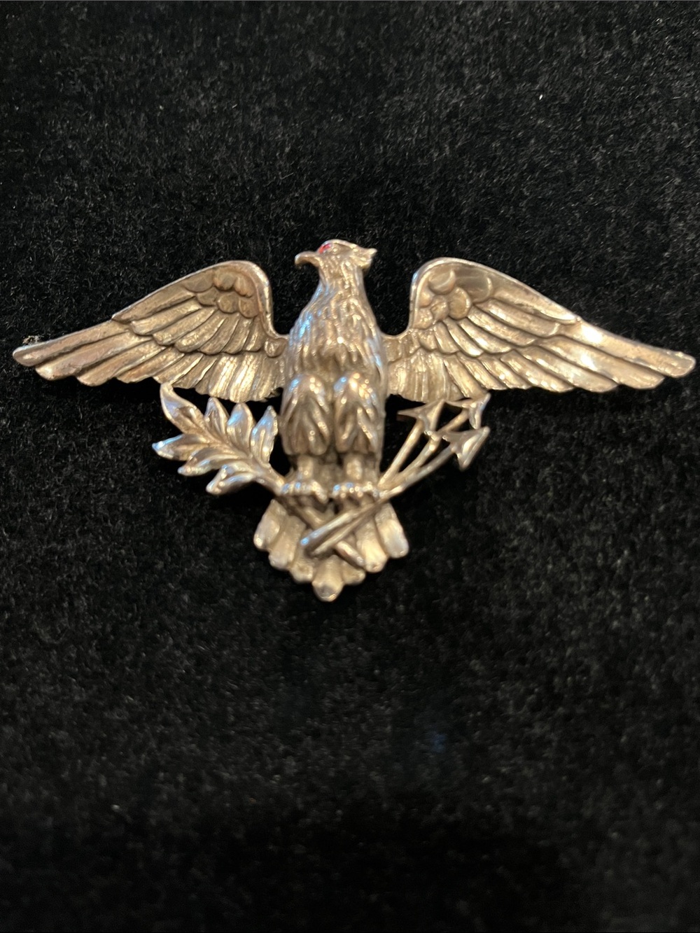 Vintage Silver-Tone Eagle Pin Brooch - Silver